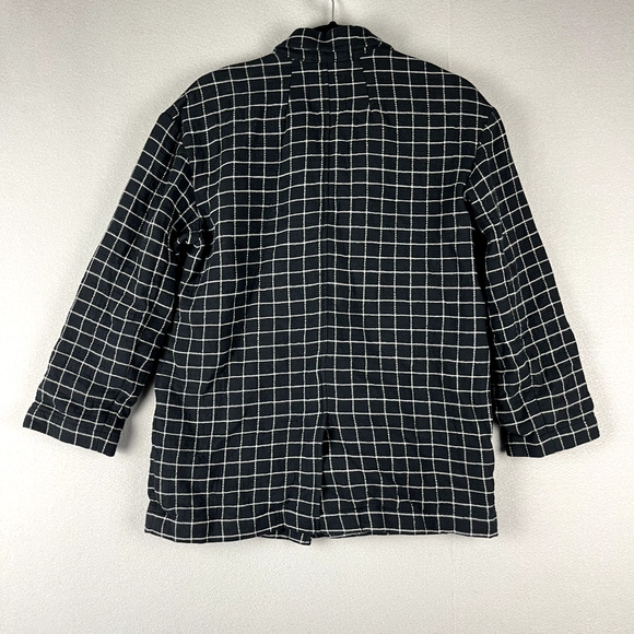 Madewell Waffleback Shaw Blazer Women Small Black Windowpane Cotton Unstructured - Picture 11 of 15